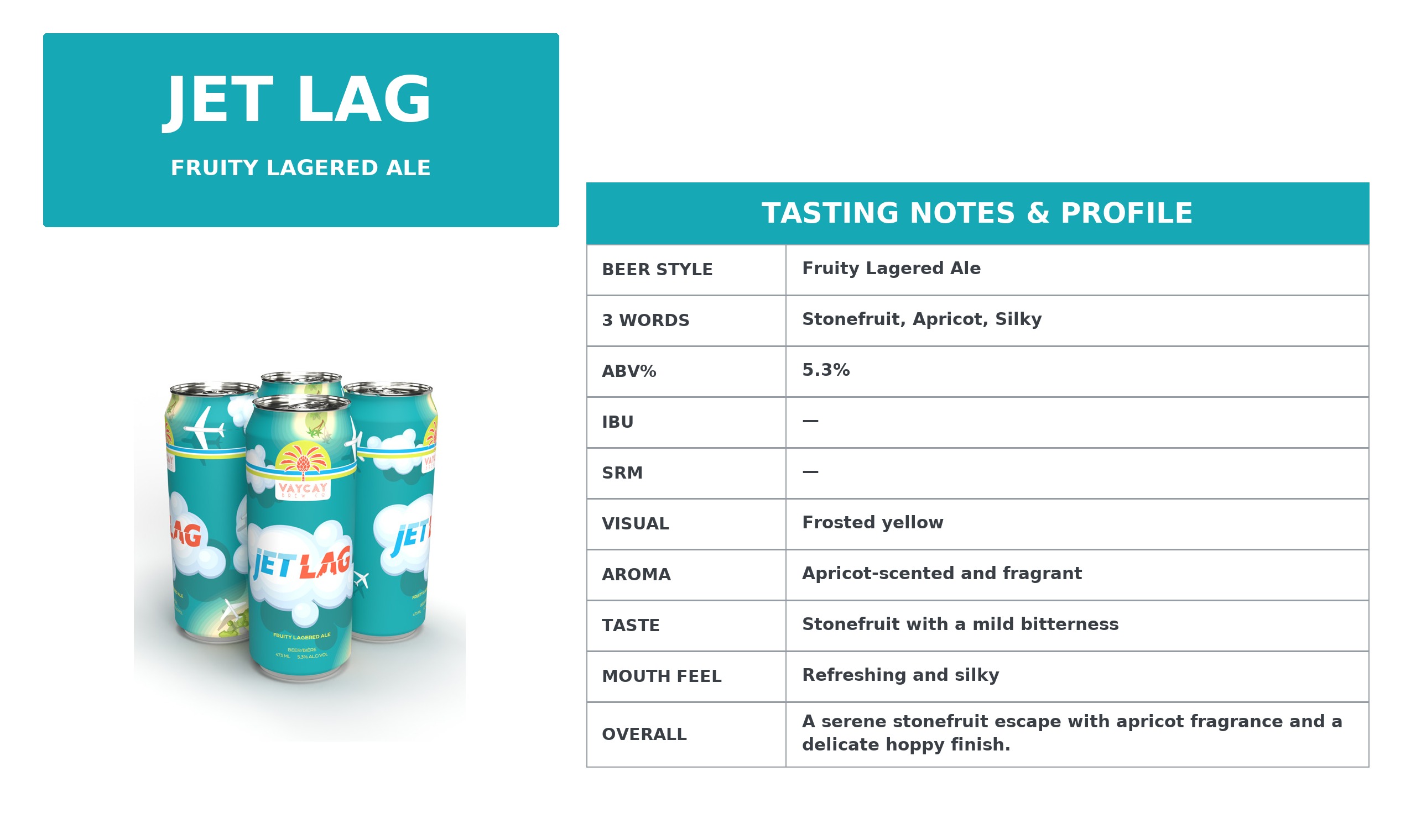 Jet Lag sensory & tasting notes